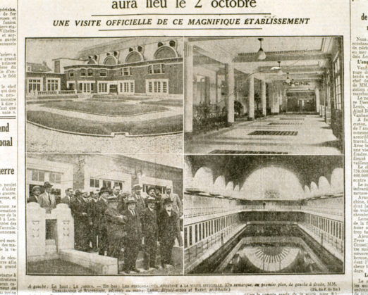 Visite officielle de la piscine de Roubaix avant son inauguration le 2 octobre 1932